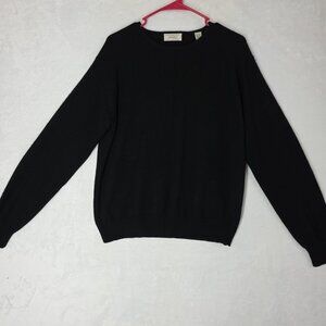Lord & Taylor Womens Black 90% Cashmere Crew Neck Sweater Size Large